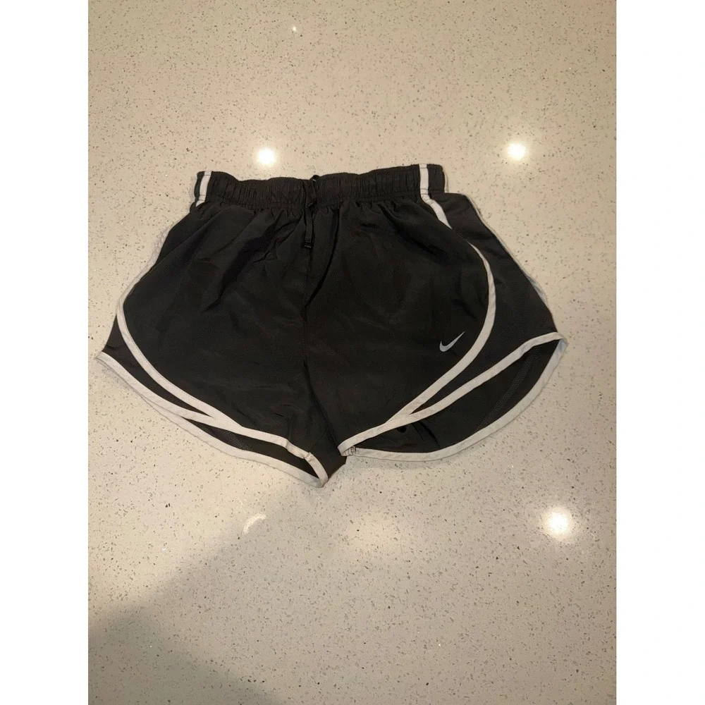 Nike Dri-FIT Tempo Running Shorts Black White Trim Womens Small Training Gym